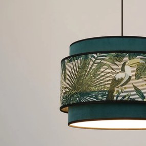 Lampadario Moderno MILO nero paralume verde E27 Ø38cm COREP