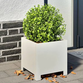 Fioriera Da Giardino Bianca 30x30x30 Cm İn Acciaio /