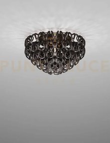 Giogali lampadadario a soffitto 60 nero e bronzo opaco 4 luci attac...