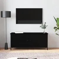 Mobile Porta TV con Ante Nero 102x35x45 cm in Legno Multistratocod mxl 79324