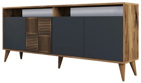 Credenza antracite in noce 180x79 cm Milan - Kalune Design