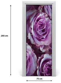 Poster adesivo per porta Rose viola 75x205 cm