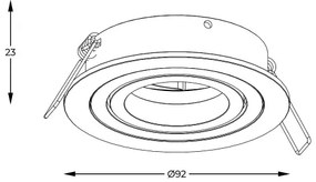 Zuma Line ARGU10-038-N - Faretto da incasso CHUCK 1xGU10/50W/230V bianco