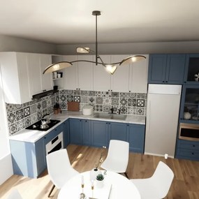 Lampadario a sospensione con supporto rigido LOTUS 4xE14/10W/230V nero/beige