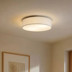 Plafoniera soffitto Sebatin Lindby, dimmerabile, Bianco / Opale, Camera da letto, Tessuto / Stoffa / Seta, Scandinavo, Plafoniera