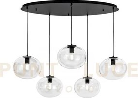 Lampadario a sospensione galaxy nera 5 luci attacco e27 119,5x78,5x...