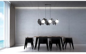 Lampadario Minimal Parvati Acciaio Nero 6 Luci E14 Ip20