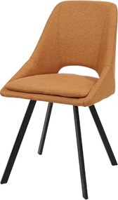 Sedia da cucina in tessuto Arancio e cuscino sfoderabile LINDA