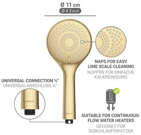 Soffione doccia economico oro opaco in plastica ø 11 cm Watersaving System – Wenko