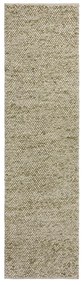 Passatoia in misto lana intrecciata a mano color kaki 60x230 cm Minerals - Flair Rugs