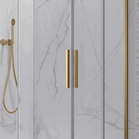 Kamalu - Box doccia 70x80cm angolare porte scorrevoli finitura oro| KLA1000R