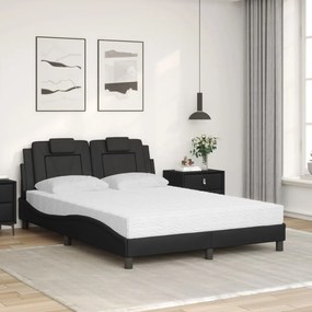 Letto con materasso nero 140x190 cm in similpelle