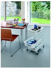 Mensola mobile con 4 cestini India, lunghezza 35 cm - Metaltex