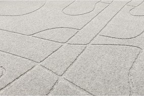 Tappeto in lana grigio chiaro 133x190 cm Morphic - Agnella