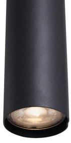 Lampada a sospensione moderna nera con vetro fumé 6 luci - Duplantis