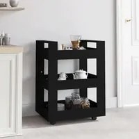 Carrello da Cucina Nero 60x45x80 cm in Legno Multistratocod mxl 130768