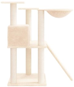Albero per gatti con tiragraffi in sisal crema 83 cm