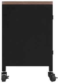 Mobile tv nero 110x30x43 cm in ferro e legno massello di abete