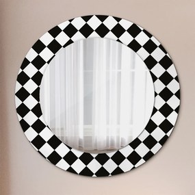 Specchio rotondo cornice con stampa Scrivania di scacchi fi 50 cm