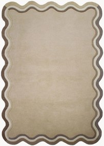Tappeto in lana a pelo corto fatto a mano Leo Scallop Border