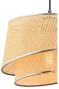 Lampadario a sospensione con cavo BARETTE 1xE27/60W/230V beige/cromo lucido