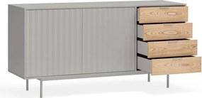 Cassettiera bassa grigia effetto rovere 159x80 cm Sierra - Teulat