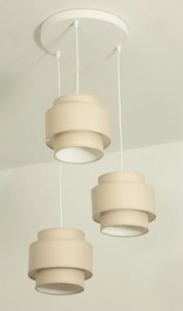 Brilagi - Lampadario a sospensione con cavo RESNA 3xE27/60W/230V Ø 45 cm beige