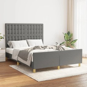 Giroletto Senza Materasso Grigio Scuro 140x200 Cm Tessuto /