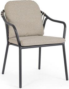 Sedia da esterno marrone chiaro in metallo Edvige – Bizzotto