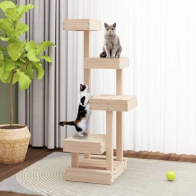Albero per gatti 45,5x49x103 cm in legno massello di pino
