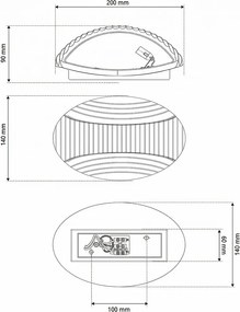 Applique Tonda da Parete 2xG9 Rigata in Gesso Pitturabile