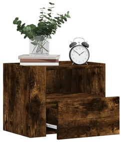 Comodini A Muro 2 Pz Rovere Fumo 45x30x35 Cm /