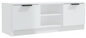 Mobile porta tv bianco lucido 102x35x36,5 cm legno multistrato