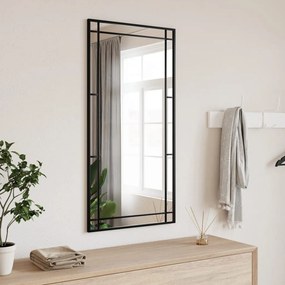 Specchio Da Parete Nero 50x100 Cm Rettangolare İn Ferro /