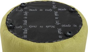 Pouf Tondo Dante D 40 cm in Tessuto Antimacchia Verde