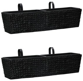 Fioriere 2 Pz İn Giacinto Intrecciato Nero /