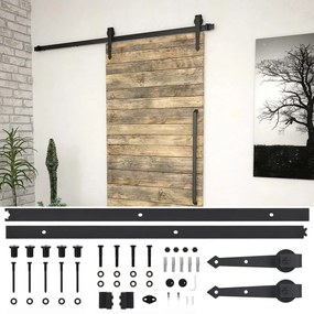 Kit Di Binari Per Porte Scorrevoli Skıen 200 Cm Acciaio Nero /