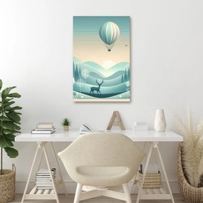 Quadro su tela – Cervo in paesaggio blu