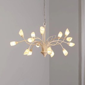 Jupiter Lampada a sospensione Gloriosa, vetro, crema, 15 luci