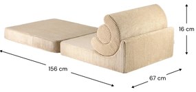 Poltrona per bambini marrone chiaro con rivestimento in velluto a coste Flipster – Wigiwama