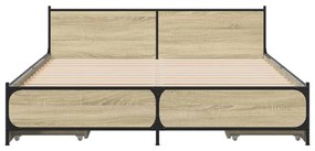 Giroletto cassetti rovere sonoma 135x190 cm legno multistrato