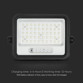 Faretto solare dimmerabile a LED 100W/3,2V IP65 5000 mAh nero + telecomando