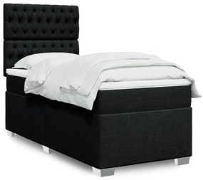 Giroletto A Molle Con Materasso Nero 100x200 Cm İn Tessuto /