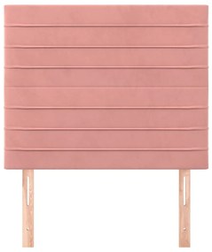 Testiera 2 pz rosa 90x5x78/88 cm in velluto