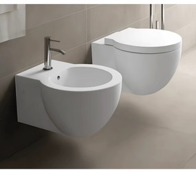 Coppia Di Sanitari Sospesi Ceramica Cielo "Easy Evo" Bianco Lucido