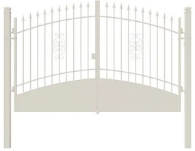Cancello manuale con serratura elettrica Marmolada in ferro, apertura centrale, L 308.5, H 165-195 cm, di colore bianco