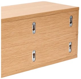 Comodino sospeso con ripiani in legno di quercia in colore naturale Öppen - Hübsch