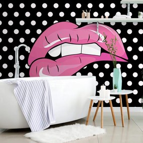 Carta da parati – Labbra rosa pop art