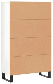 Credenza Bianco Lucido 69,5x31x115 cm in Legno Multistrato