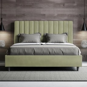 Letto matrimoniale e rete 160x200 in microfibra tč verde Agueda